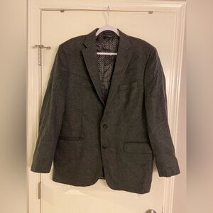 RALPH Lauren Black Label Mens Jordan Wool/silk Solid gray Sportcoat Blazer 44L